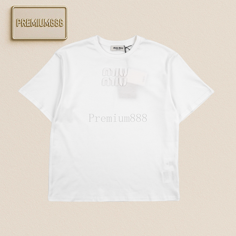 Miu Logo Short-sleeved White