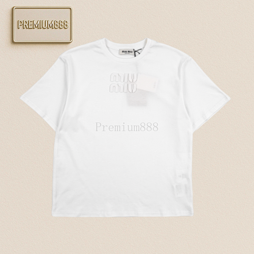Miu Logo Short-sleeved White