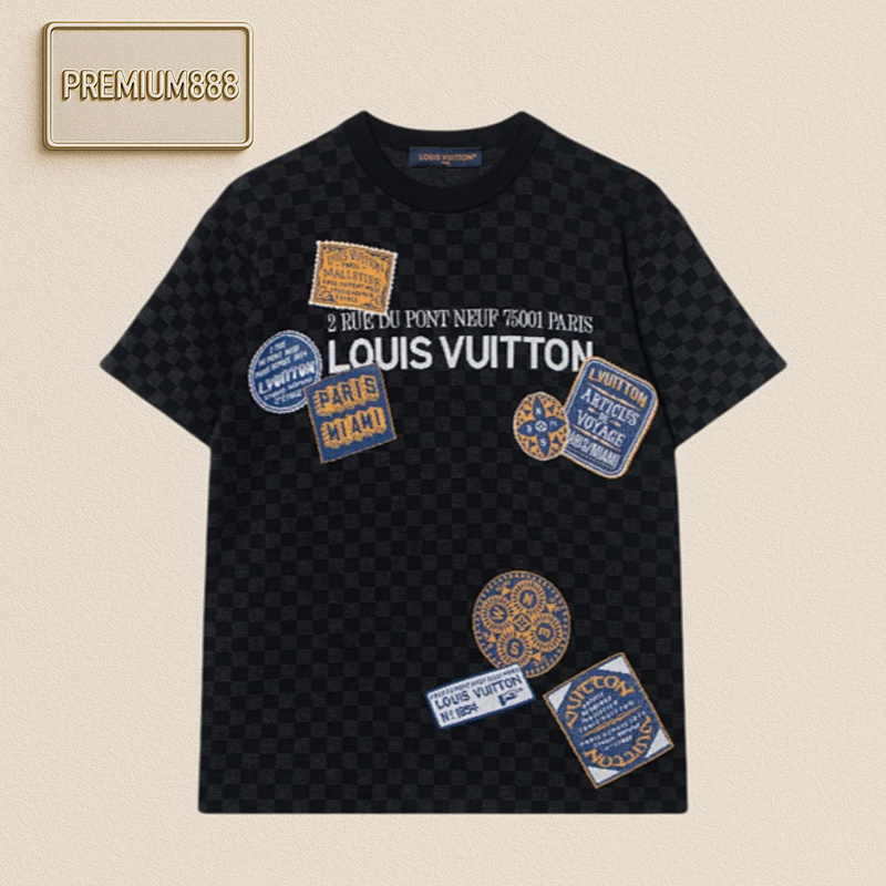 Louis Vuitton L V Damier Jacquard Woolen Short Sleeve