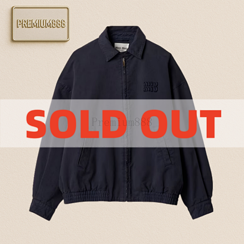 Mi Umi U Washed Denim Jacket Navy Blue