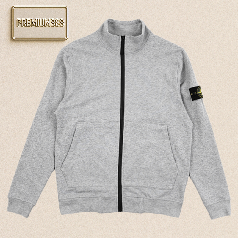 Stone Island St One Island Stand-up Collar Badge Zipper Sports Jacket