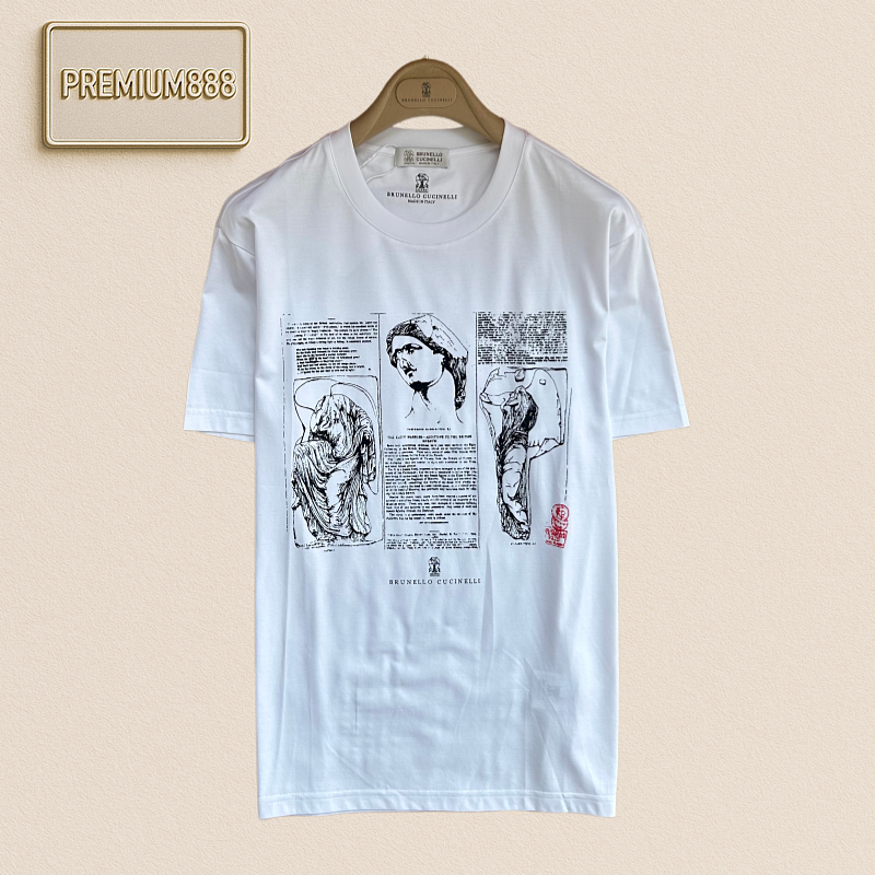 Brunello Cucinelli Art Print Short-Sleeved T-Shirt