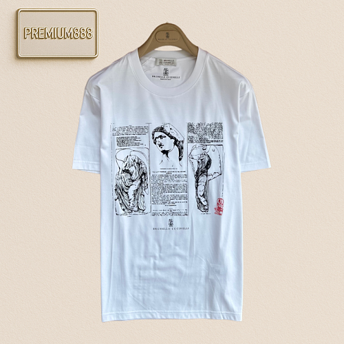 Brunello Cucinelli Art Print Short-Sleeved T-Shirt
