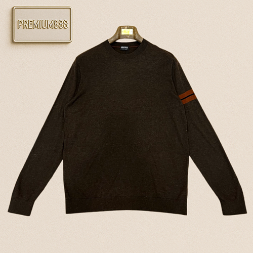 Zegna Jenia Basic Round-neck Casual Long-sleeved Knit Shirt
