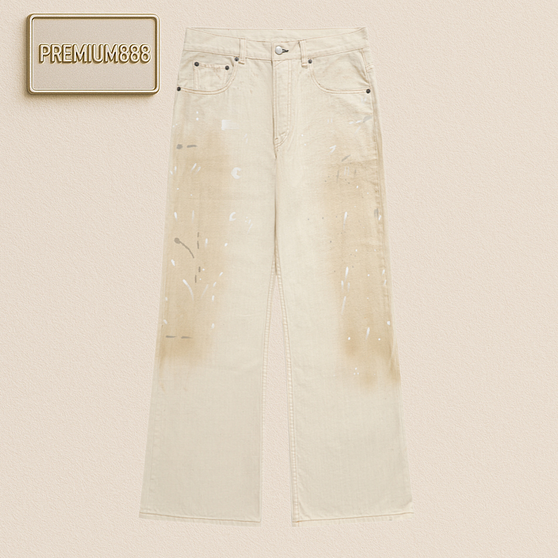 Acne Blurry Spray Paintaged Straight Denim Jeans