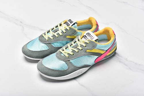Miu Gymnasium Suede Round-toe Lace-up Thin Sole Shoes Low-Top Casual Shoes Men's And Women