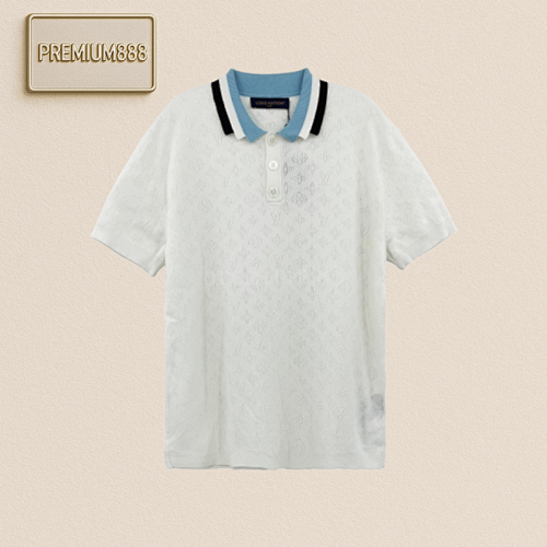 L V Three-color Collar Polo Shirt