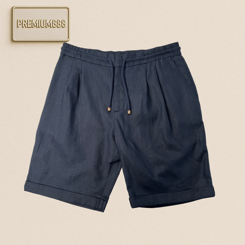 BC 60 Pieces Of Natural Linen Drawstring Shorts Craft Details
