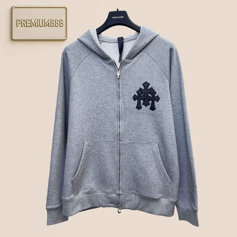 Crocin Three-Flower Leather-Peppered Fleece Pullover Jacket
