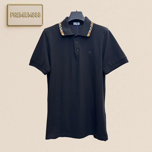 Burberry Small Logo Embroidered Checkered Collar Polo Shirt Short Sleeves