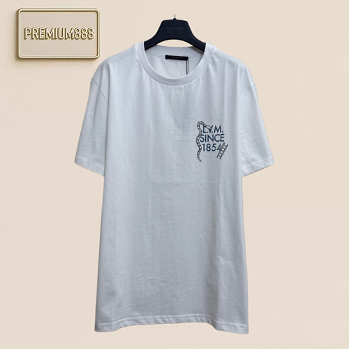 Louis Chessboard Snake Ladder Print T-Shirt Short Sleeve Shirt