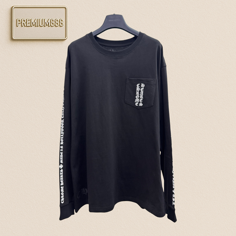 Chrome Hearts CH Crocin Sleeveless Sanskrit Cross Embroidered Long-Sleeved T-Shirt