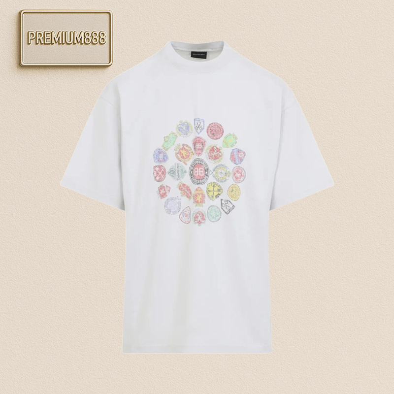 BA Collection Logo Printed Round-neck Short-sleeved Shirt