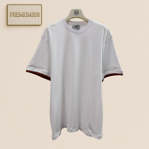 Hermès Horseback Pattern Double-Sleeve Short-Sleeved T-Shirt