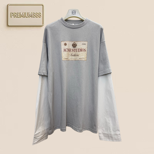 Acne Studios Coin Letterprint Fake Two-Piece Long-Sleeved Shirt