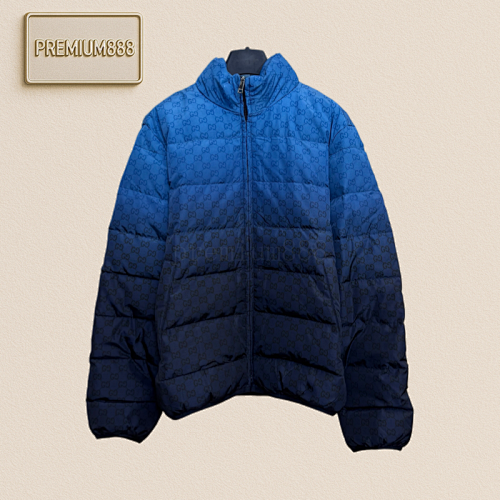 Gucci Full-printed Jacquard Gradient Long-sleeved Stand-up Down Jacket