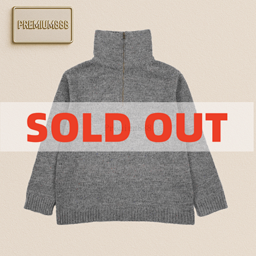 Off-White Maison Margiela Maison 25Fw Grey Wool Blend Semi-zipper Sweater