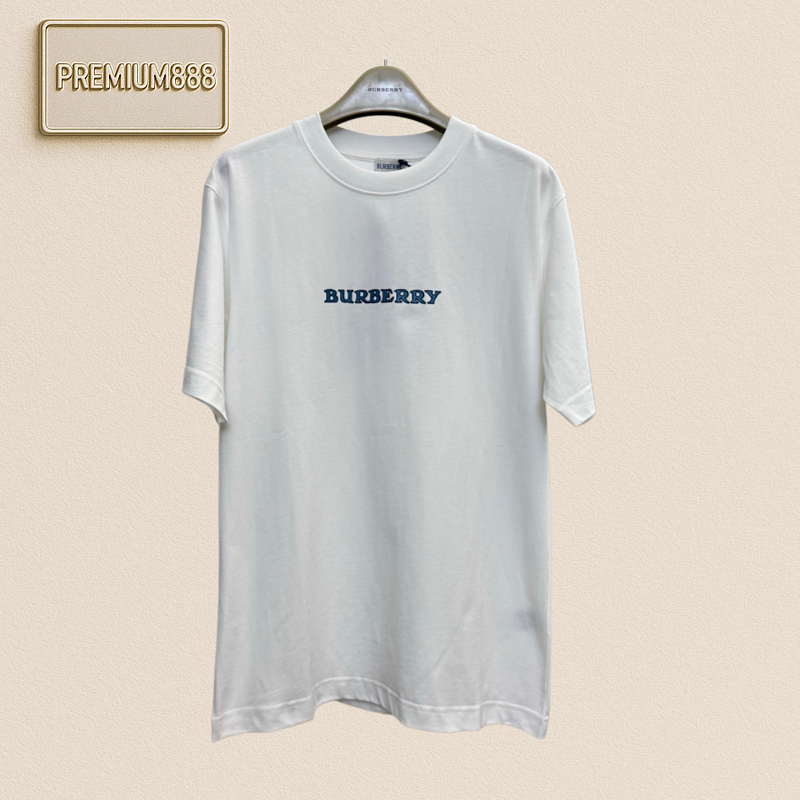 Burberry Warhorse Rider Logo Front And Back Stencil Printed Short-Sleeved T-Shirt