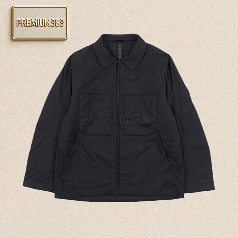 Lululemeng Solid-color Casual Large Pocket Coat