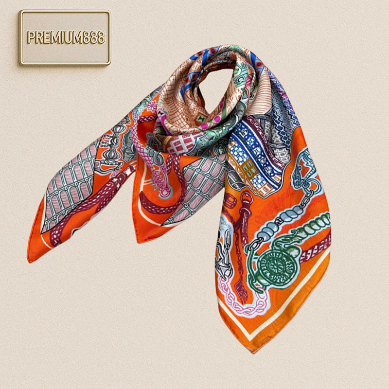Hermès Hermes Silk Scarf Expedition 90 Cm Square Scarf -Hermes