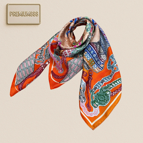 Hermès Hermes Silk Scarf Expedition 90 Cm Square Scarf -Hermes