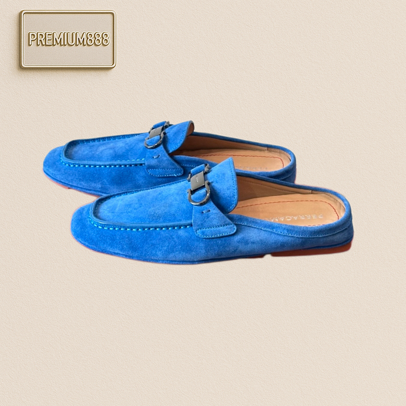 Ferragam New Men's Half-trap Sandals The Fabric Is Made Of Fully Imported Cowhide With Vis