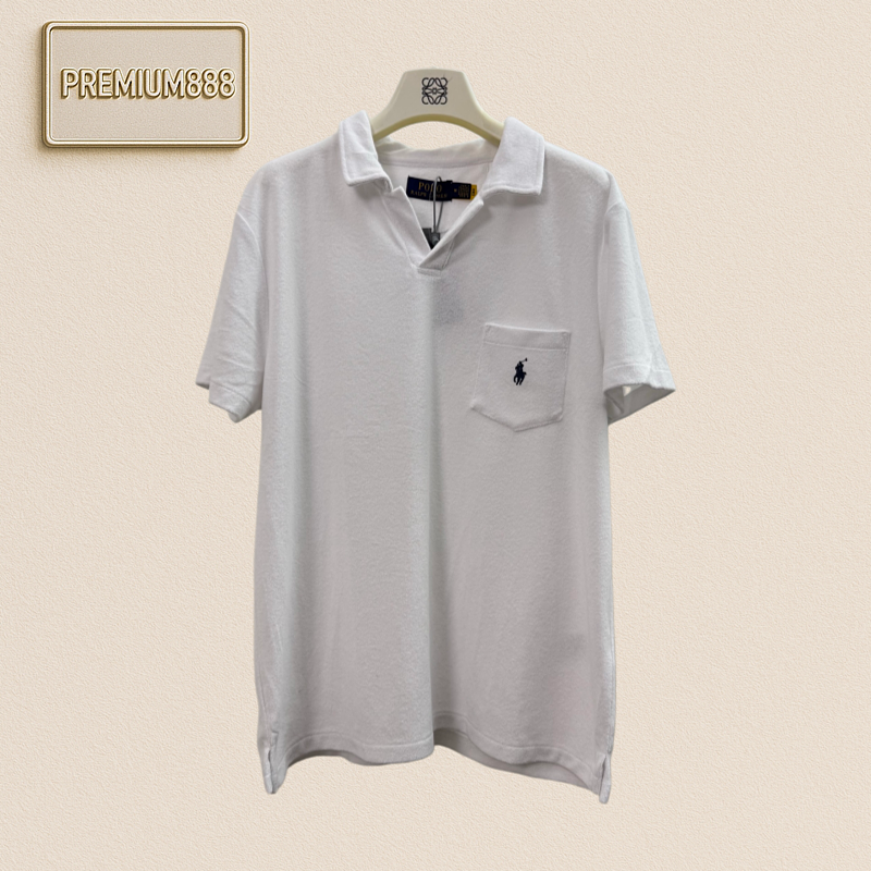 RL Ralph Lauren Woolen Fabric Pouch-Styled Polo Shirt Short Sleeve