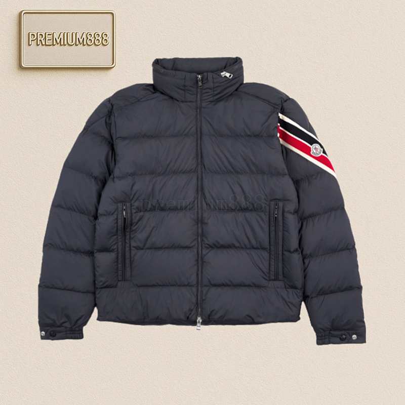 Moncler 24-sleeve Tri-tone Webbing Down Jacket