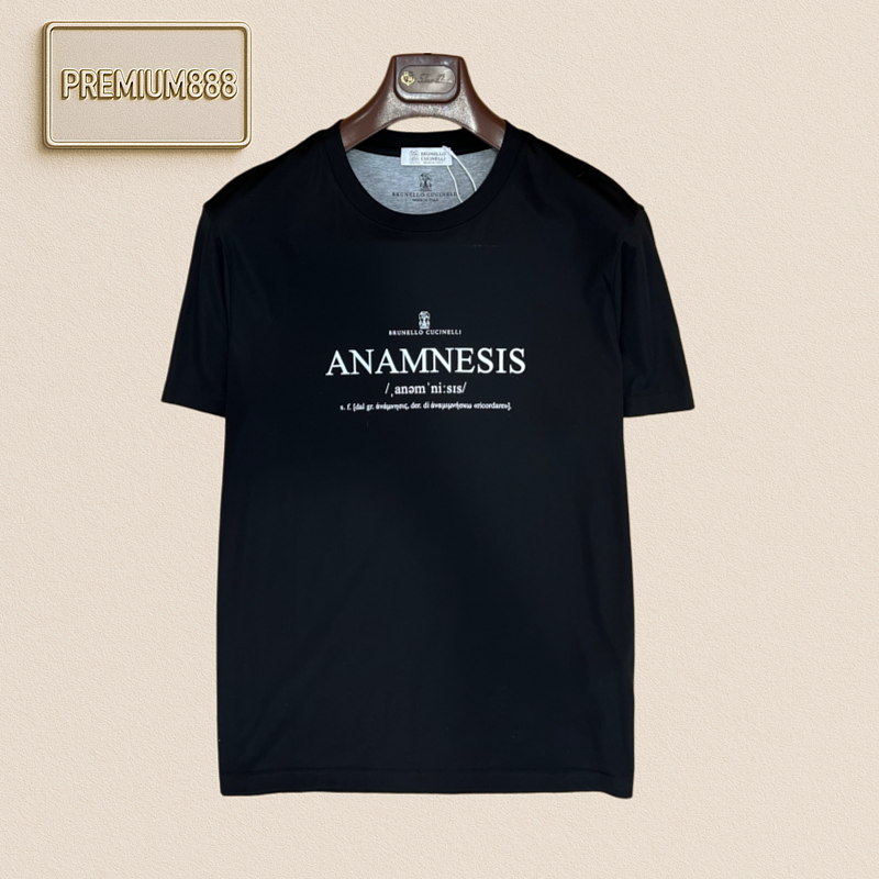 BC Brunello Anamnesis Letter Print Round Neck Short Sleeve T-shirt