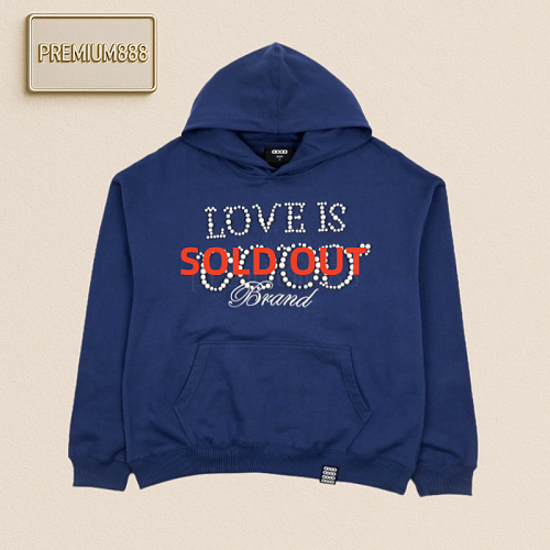Good 25Fw Love Three-dimensional Pearl Letter Hooded Sweatshirt