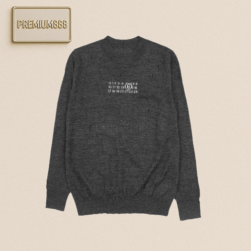 Maison Margiela MM6 25Fw Damages The Number 6 Round-neck Sweater