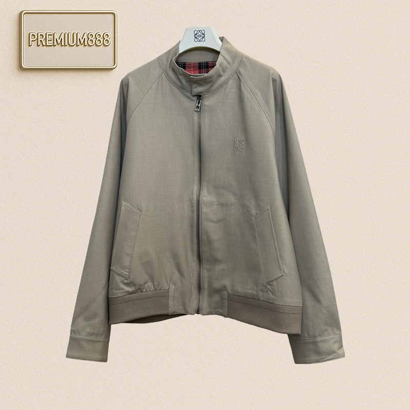 Loe Solid Color Wool Blend Linen Zipper Jacket