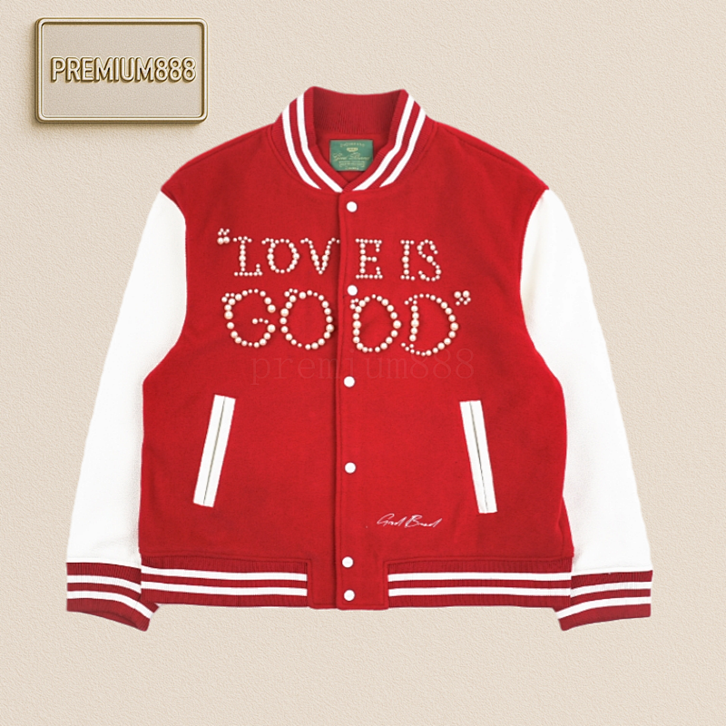 Good 25Fw Love Pearl Letter Baseball Jacket