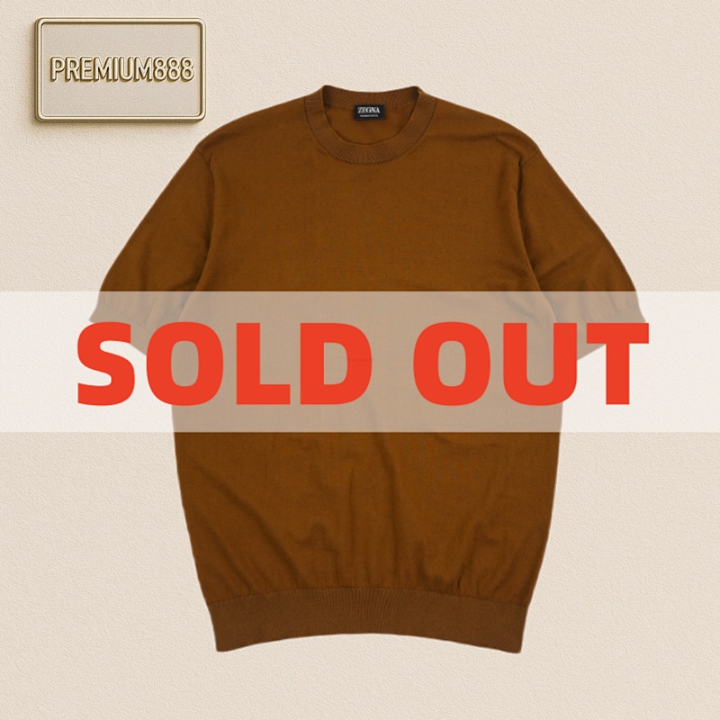 Ze Gna Knit Short Sleeves In Caramel Color