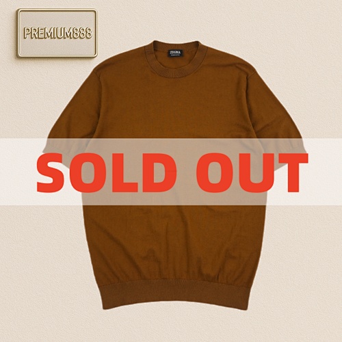 Ze Gna Knit Short Sleeves In Caramel Color