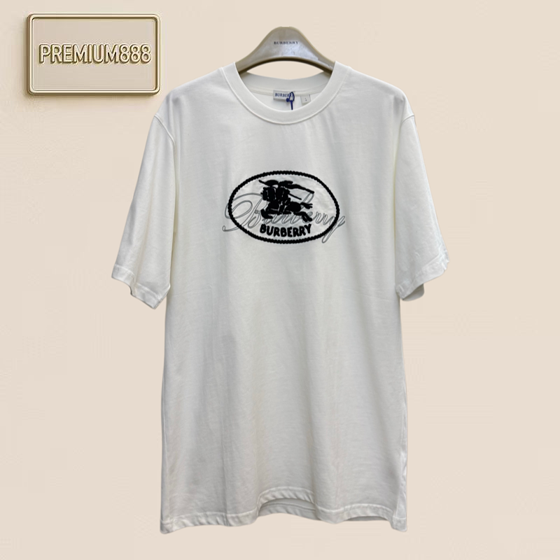 Burberry Warhorse Letter Design Embroidered Short-Sleeved T-shirt