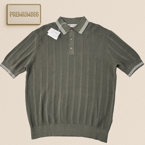 BC Ribbed Bottom Shirt In Three Colors With Knitted Polo Design