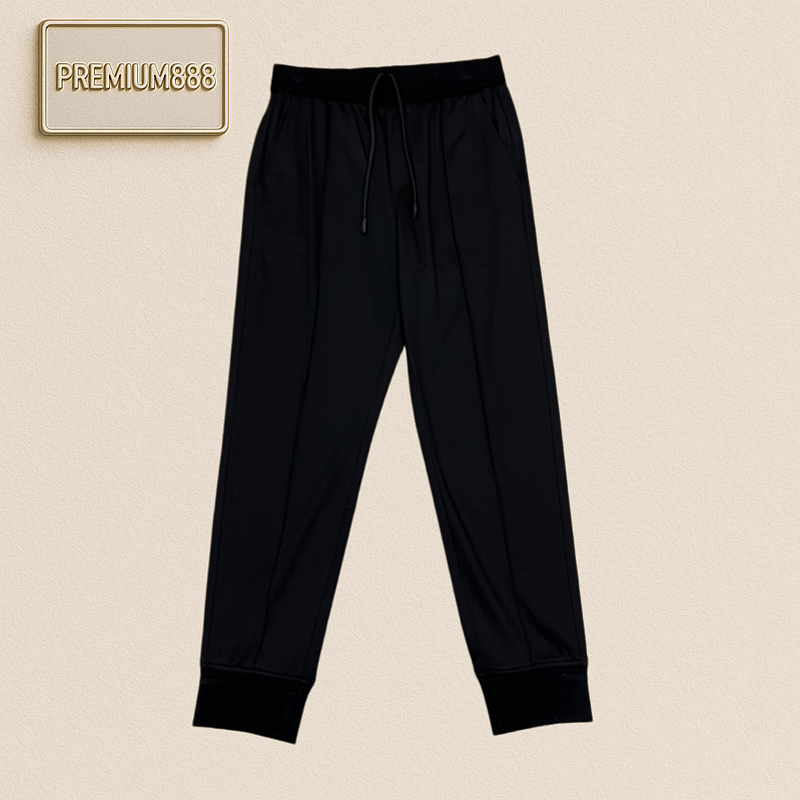 Zegna Jenia Casual Embroidered Logo Double Drawstring Cuffed Jogger Pants