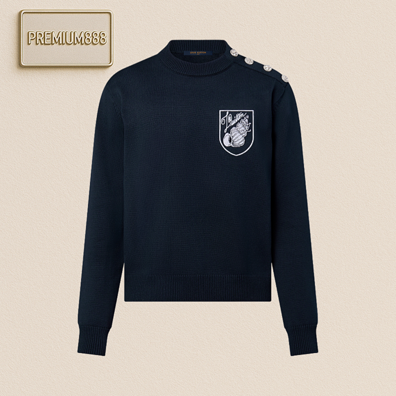 L V Embroidered Knit