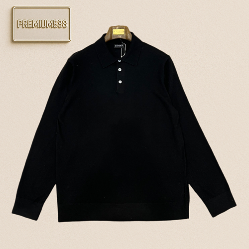 Zegna Jenia Wool And Silkworm Silk Knitted Polo Shirt