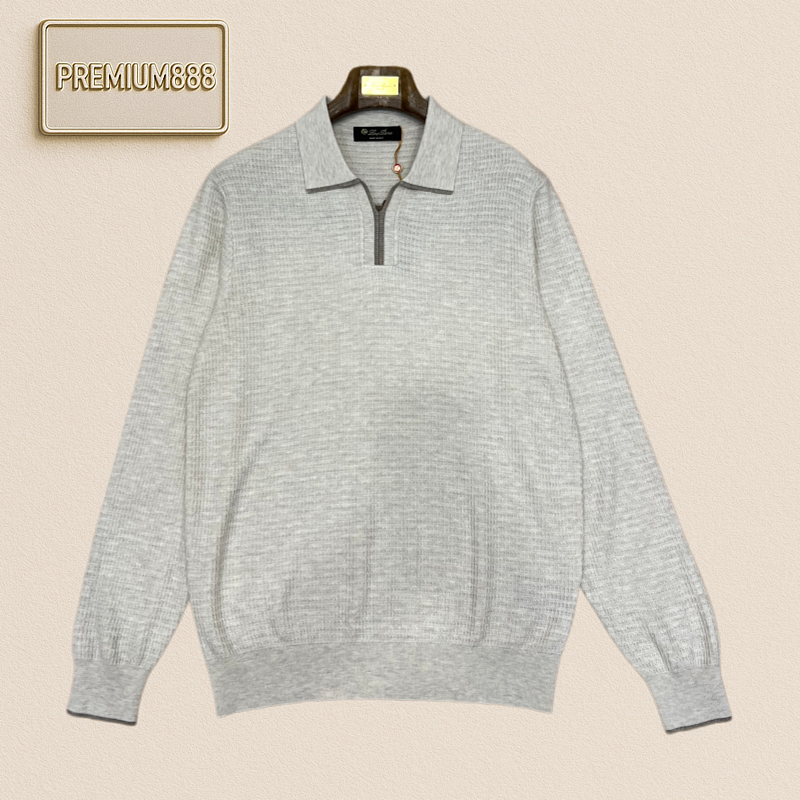 Loro Piana No. Yoo Pianya Color-Contrast Collar Knit Polo Shirt