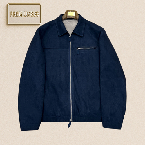 Berluti Bruiti Leather Collar Zipper Casual Jacket