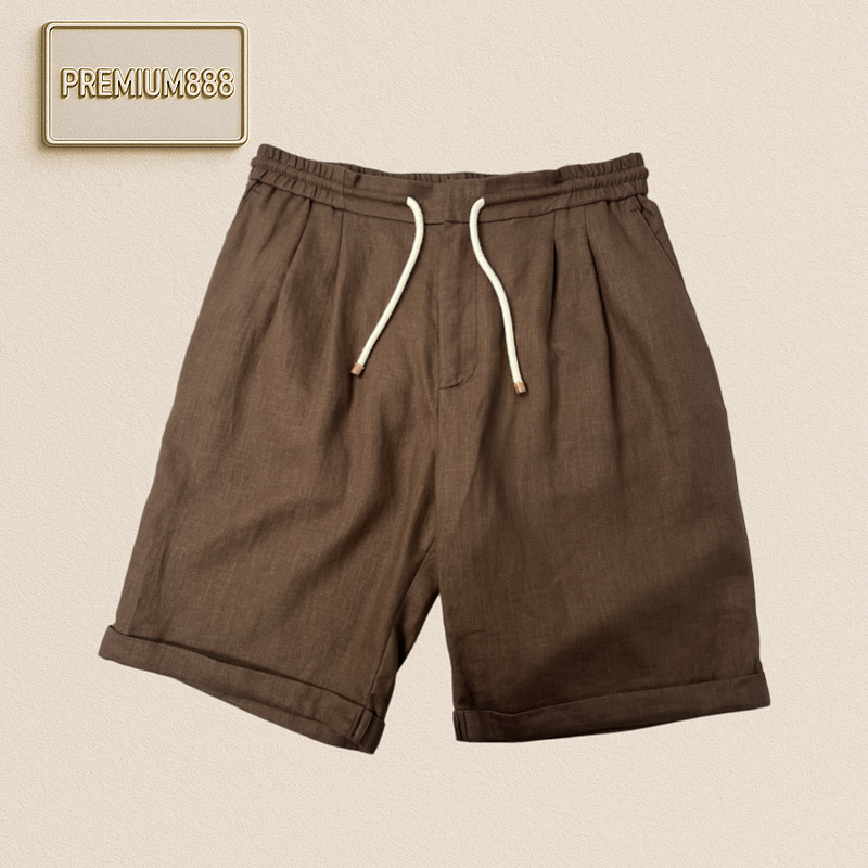 BC 60 Pieces Of Natural Linen Drawstring Shorts Craft Details