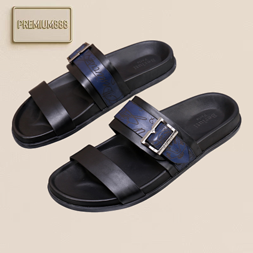 Arrival Spring-Autumn Series Italian-made Egio Sole Egio Written Leather Sandals. The Uppe