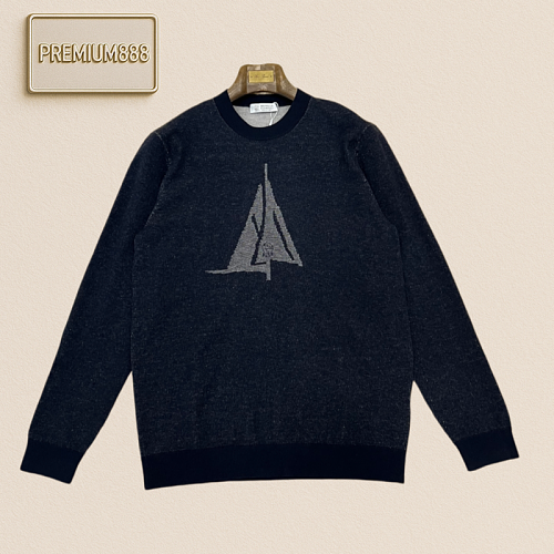 BC Brunello Yarn Dye Round Neck Knitted Long Sleeve