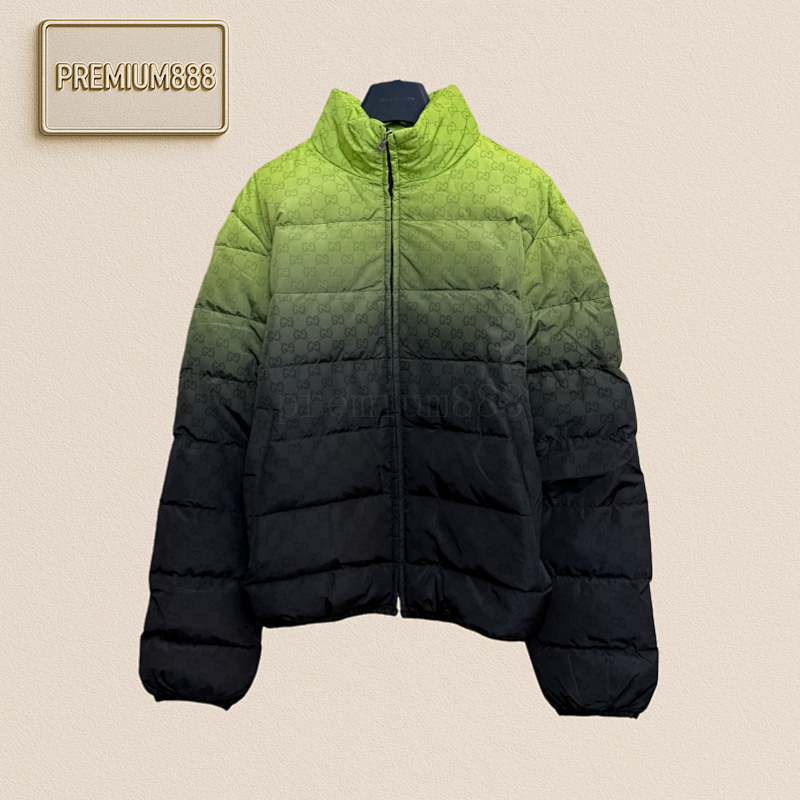 Gucci Full-printed Jacquard Gradient Long-sleeved Stand-up Down Jacket