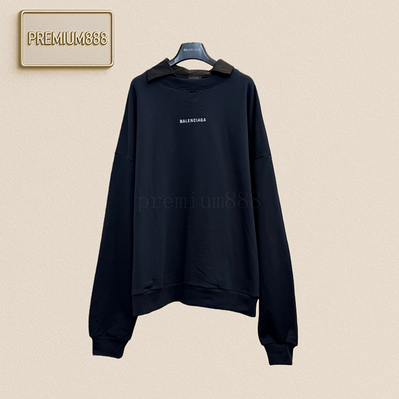 Balenciaga Shirt Collar Patchwork Fake Two-piece Hoodie