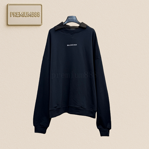 Balenciaga Shirt Collar Patchwork Fake Two-piece Hoodie