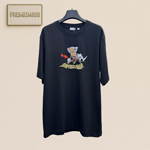 Burberry Beach Knight Art Foaming Print Short-Sleeved T-Shirt
