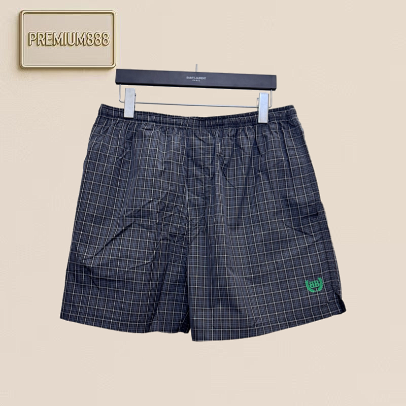 Bal Paris Embroidered Wheat Pattern Beach Shorts